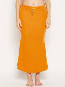 G Heist - Women Mustard Solid Skinny Fit Saree Shapewear