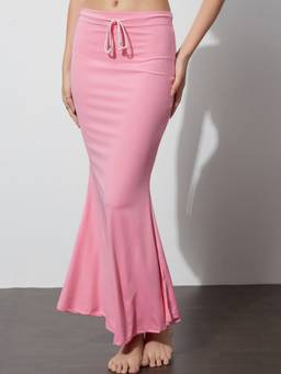 G Heist - Women Pink Solid Skinny Fit Saree Shapewear