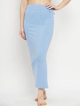 G Heist - Women Blue Solid Seamless Saree Shapewear