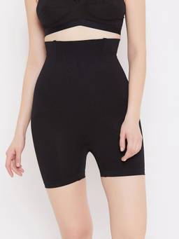 G Heist - Women Black-Colored Solid High-Waist Tummy and Thigh Shaper