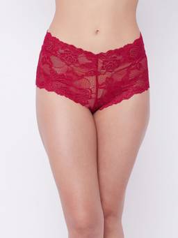 G Heist - Women Magenta Self Design Lace Hipster