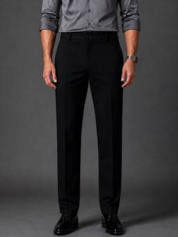 Perch - Deep Black Solid Japanese Slim Fit Pant