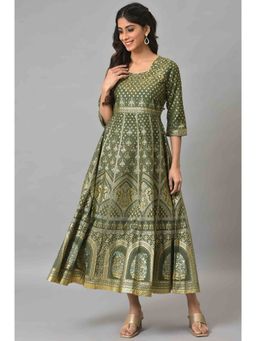 Aurelia - Green Floral Printed Dress