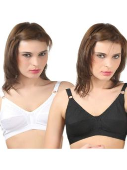 Bodycare - Full Coverage D Cup Black-White 2Pcs Bra Combo