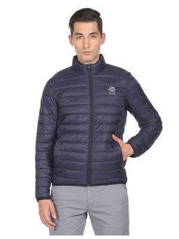 U.S. POLO ASSN. - Men Navy High Neck Nylon Solid Puffer Jacket