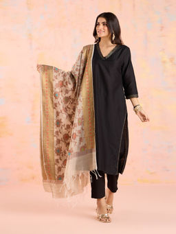 Likha - Grey Karigar Korner Banarasi Jacquard Dupatta LIKKKBANR06