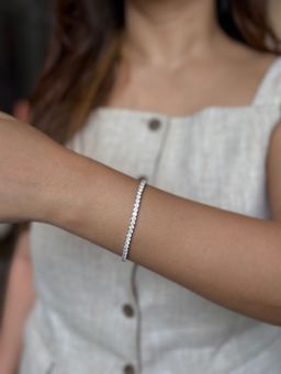 Tora - Martini: 92.5 Silver Elastic Tennis Bracelet for Women