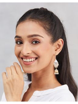 Fabindia - Silver Jhumka Earrings-White