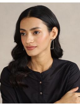 Fabindia - Silver Dangler Earrings-Black
