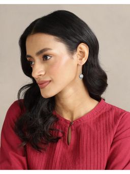 Fabindia - Silver Dangler Earrings-White