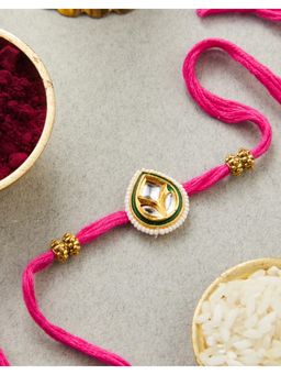 Fabindia - Pink Metal Adult Rakhi with Roli Chawal