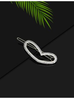 Laida - Oval Heart Embellished Hollow Hair Clip