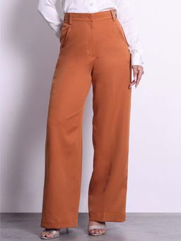 Jaey - Women Orange Flared Bonded Trouser