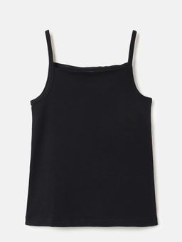 United Colors of Benetton - Regular Fit Square Neck Solid Basic Camisole - Black