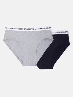 United Colors of Benetton - Solid Regular Fit Briefs (Pack of 2)