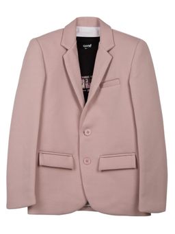 CAVIO - Boys Solid Textured Full Sleeves Blazer with T-Shirt - Pink