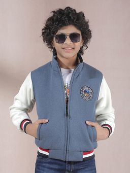 CRIMSOUNE CLUB - Boy's Blue Colorblocked Varsity Jacket