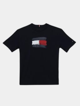 Tommy Hilfiger - Boys Logo Regular Fit Cotton T-Shirt - Black