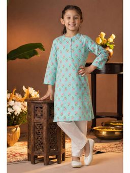 Maaesa - Floral Printed Cotton Kurta and Pyjama For Girls