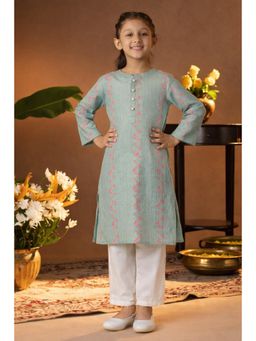 Maaesa - Floral Printed Cotton Kurta and Pyjama For Girls