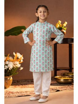 Maaesa - Floral Printed Cotton Kurta and Pyjama For Girls