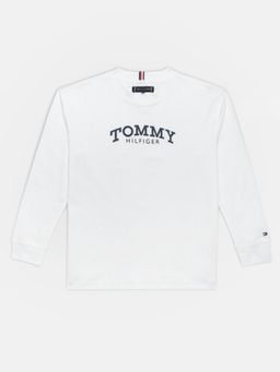 Tommy Hilfiger - Boys Logo Regular Fit Cotton T-Shirt - White