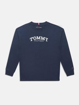 Tommy Hilfiger - Boys Logo Regular Fit Cotton T-Shirt - Blue