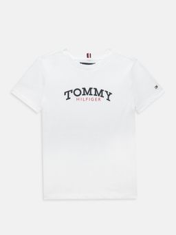 Tommy Hilfiger - Boys Logo Regular Fit Cotton T-Shirt - White