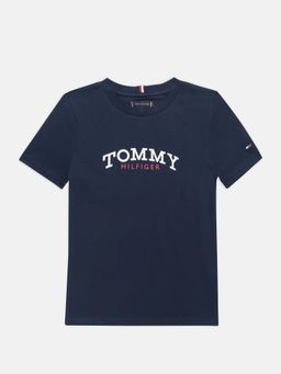Tommy Hilfiger - Boys Logo Regular Fit Cotton T-Shirt - Navy Blue