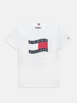 Tommy Hilfiger - Boys Logo Regular Fit Cotton T-Shirt - White