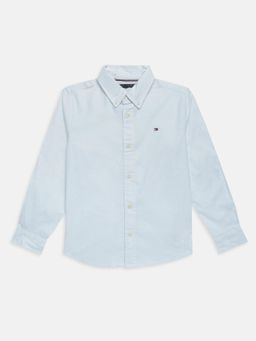 Tommy Hilfiger - Boys Striped Regular Fit Cotton Shirt - Blue