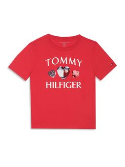 Tommy Hilfiger - Girls Typography Regular Fit Cotton T-Shirt