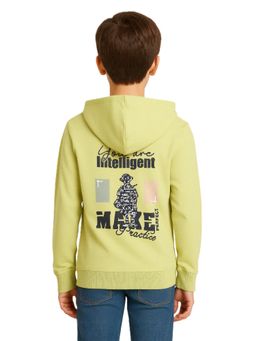 CAVIO - Boys Graphic Printed Full sleeves Hoodie- Yellow