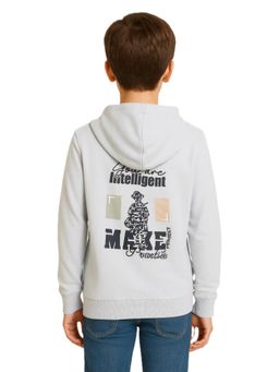 CAVIO - Boys Graphic Printed Full sleeves Hoodie- Grey