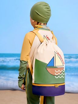 Little Surprise Box - Beige Sailboat Kids Waterproof Swim/Beach Bag