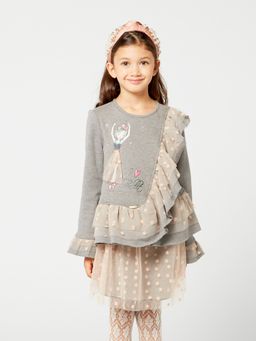 One Friday - Grey Polka Dot Top