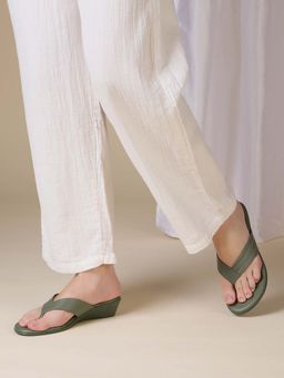 Inc.5 - Women Green Casual Solid Round Toe Sandals