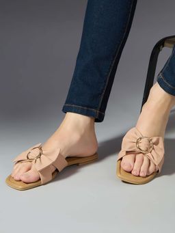 Inc.5 - Women Peach Casual Solid Open Toe Slip-On Flats