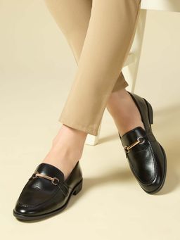 Inc.5 - Women Black Casual Solid Pattern Pointed Toe Loafers