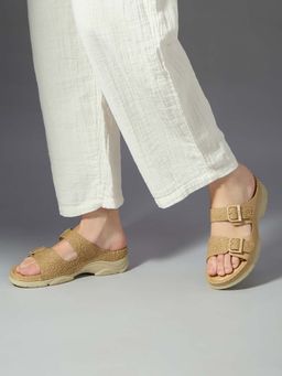 Inc.5 - Women Beige Casual Solid Open Toe Slip-On Sandals