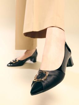 Inc.5 - Women Black Party Wear Pointed Toe Block Heels