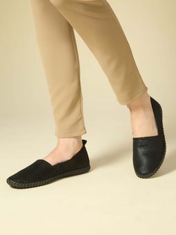 Inc.5 - Women Black Casual Solid Pattern Round Toe Loafers