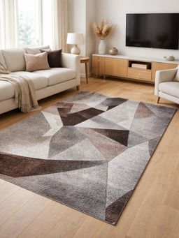 OBSESSIONS - Grey Abstract Polypropylene Carpet