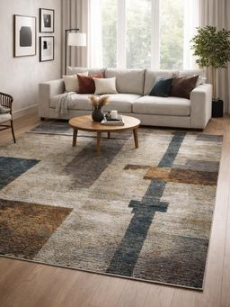 OBSESSIONS - Beige Abstract Polypropylene Carpet