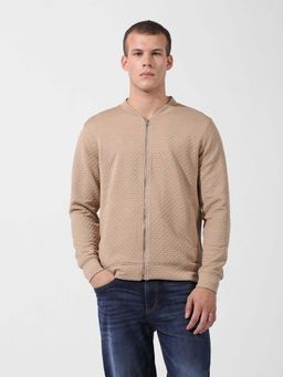 The Indian Garage Co - Beige Self Design Regular Fit Jacket