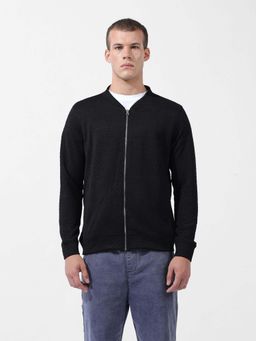 The Indian Garage Co - Black Self Design Regular Fit Jacket