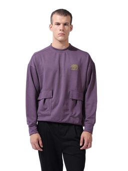 The Indian Garage Co - Purple Solid Relaxed Fit Sweatshirt