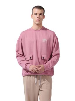 The Indian Garage Co - Pink Solid Relaxed Fit Sweatshirt