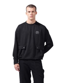 The Indian Garage Co - Black Solid Relaxed Fit Sweatshirt