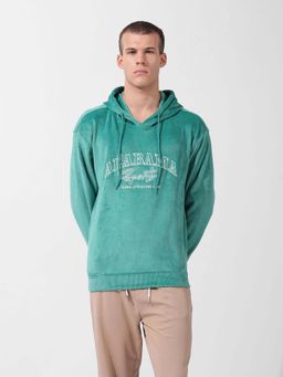 The Indian Garage Co - Green Textured Regular Fit Hoodie